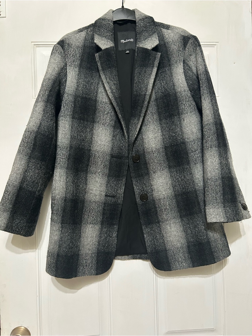 Madewell Oversized Dorset Blazer - Buffalo Check Boiled Wool - Size XXS